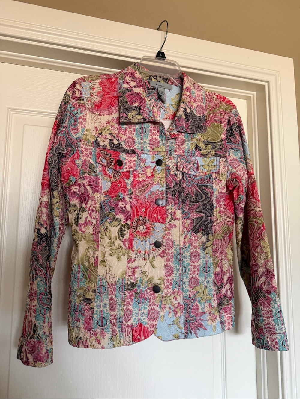 Women's Floral Patchwork Jacket - Multicolor